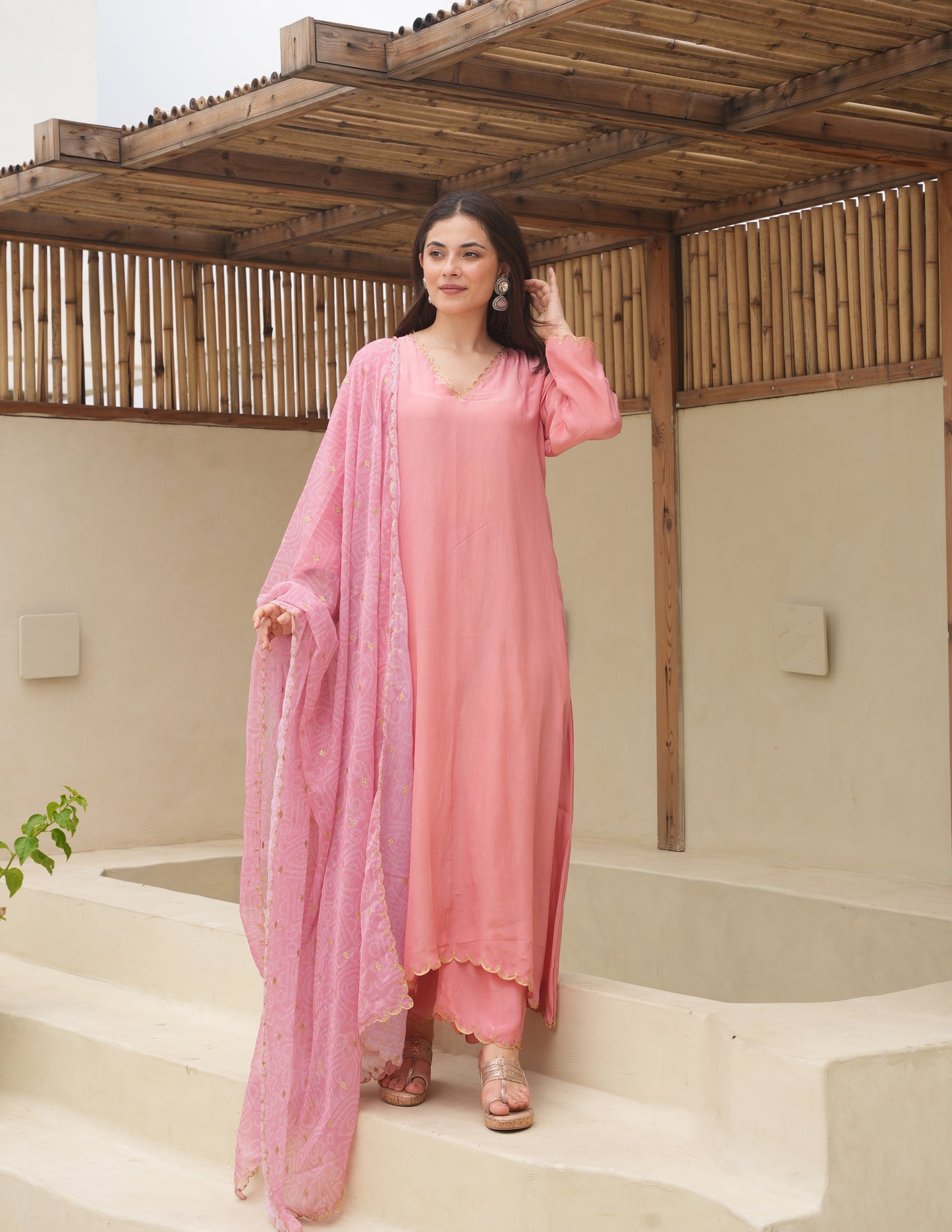 Layla Fuchsia Rose Silk Suit Set