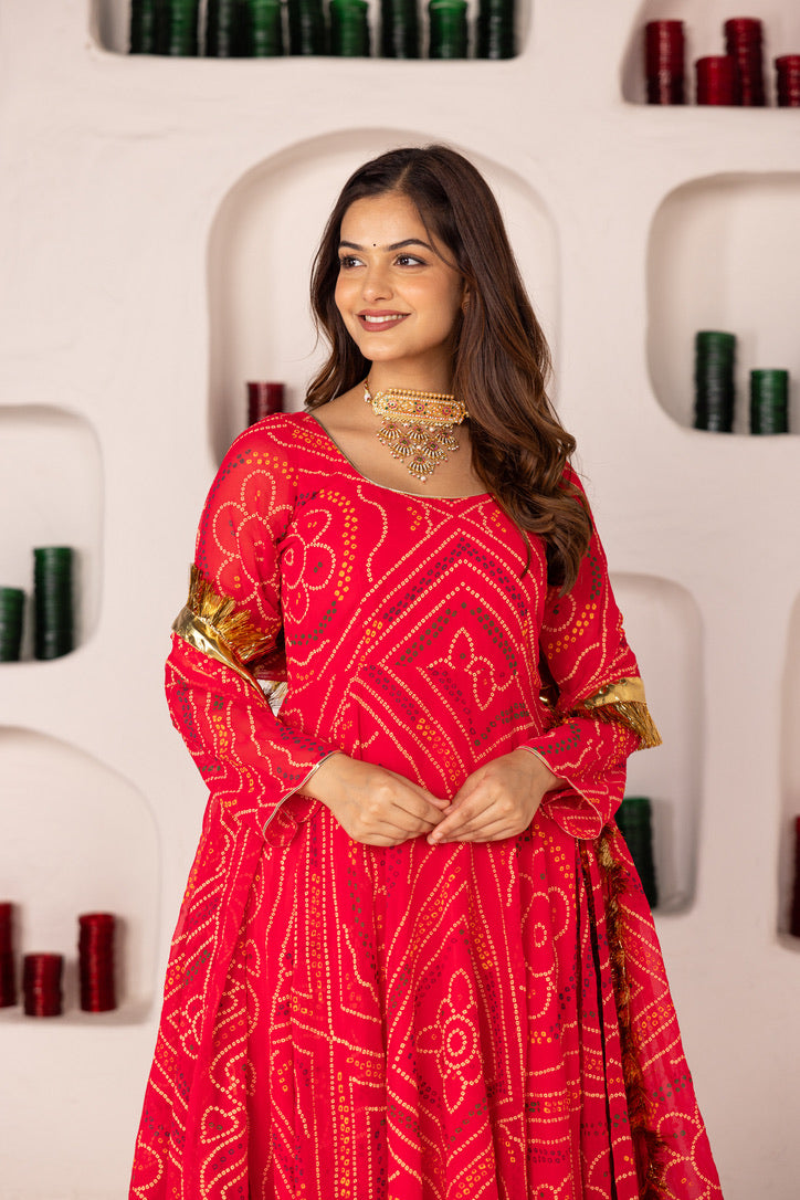 Pehno'Sa Gulaabi Bandhej Set