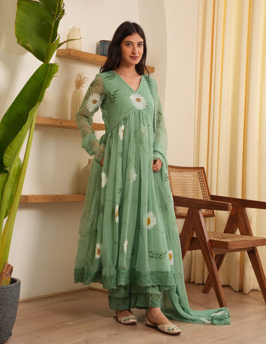 Molly Jade Georgette Handpaint Suit Set