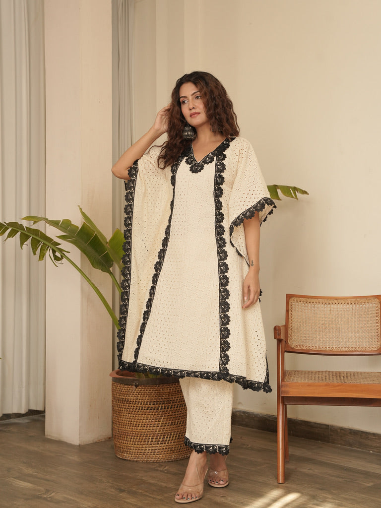 Safeda Kaftan Set