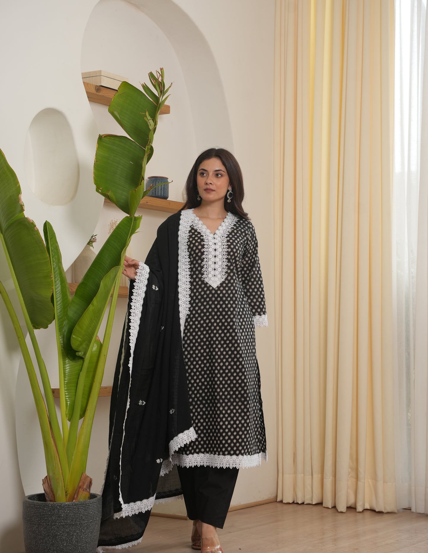 Arya Black Cotton Suit Set