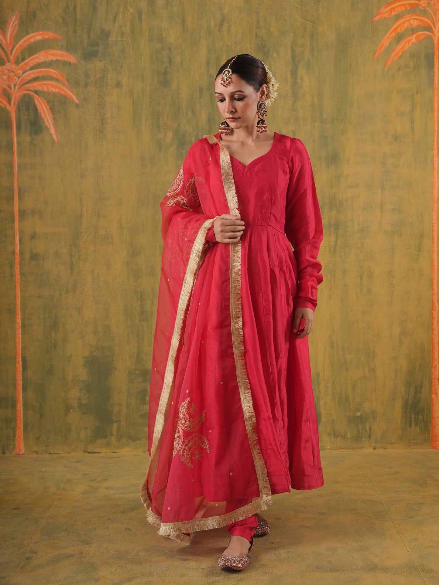 Rani Chaandrika Silk Anarkali Set