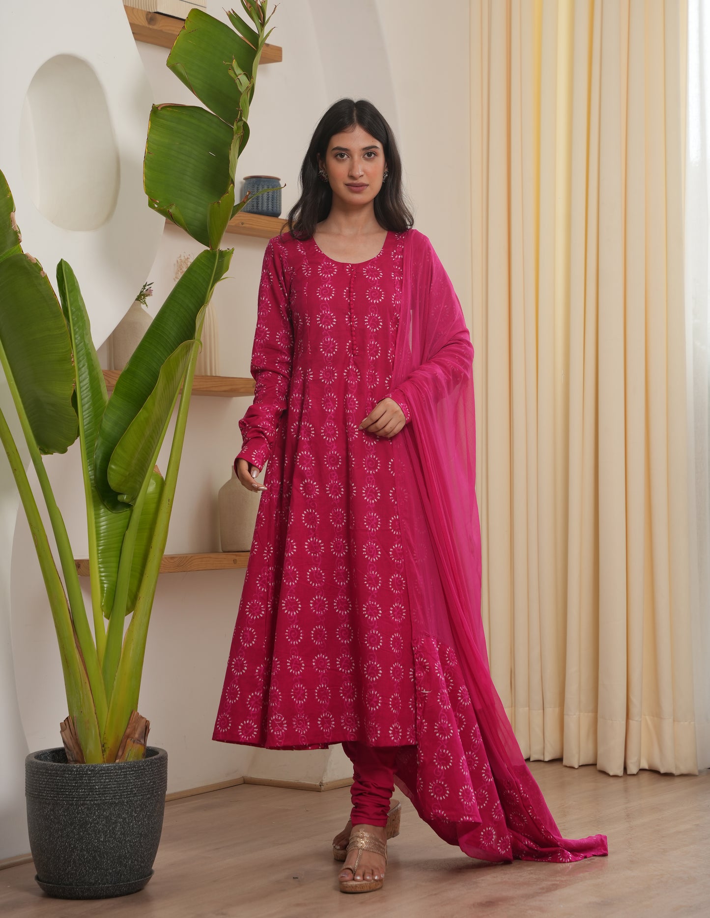 Amira Pink Cotton Suit Set