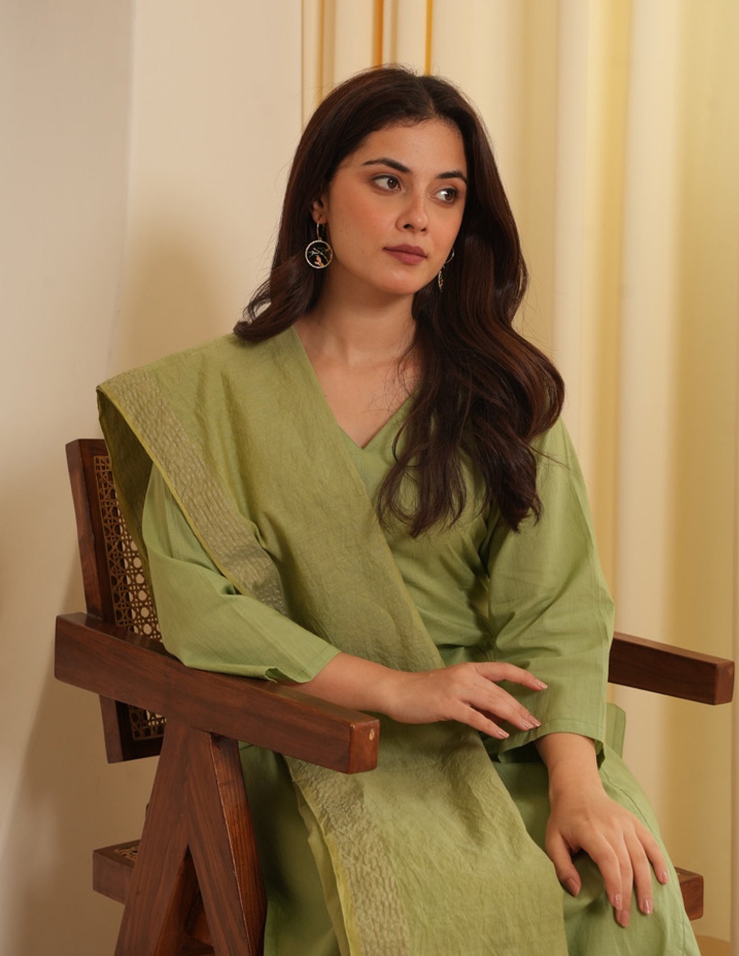 Lennon Pista Cotton Straight Suit Set