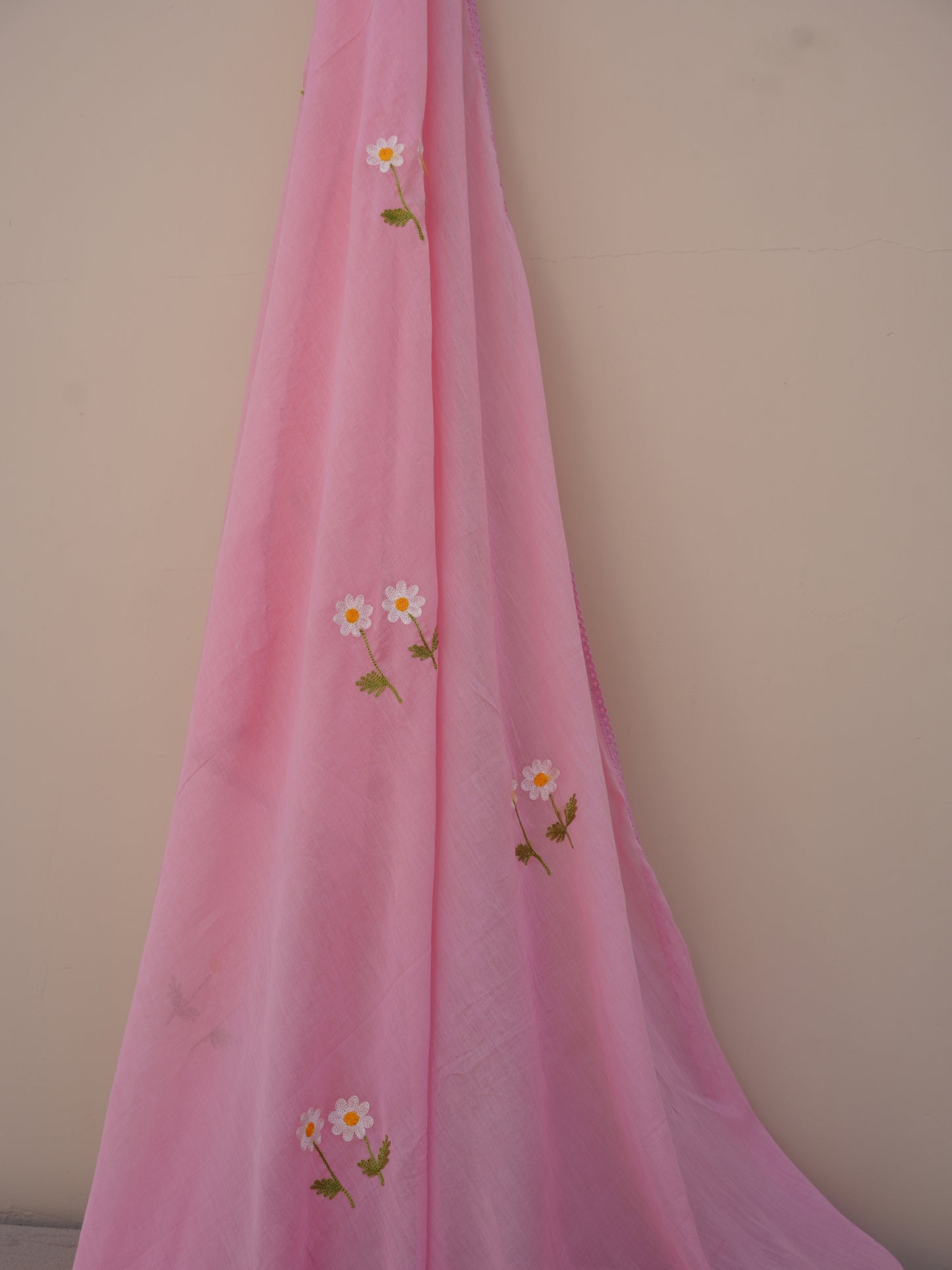 PEONY PINK COTTON FLORAL EMBROIDERED SUIT SET