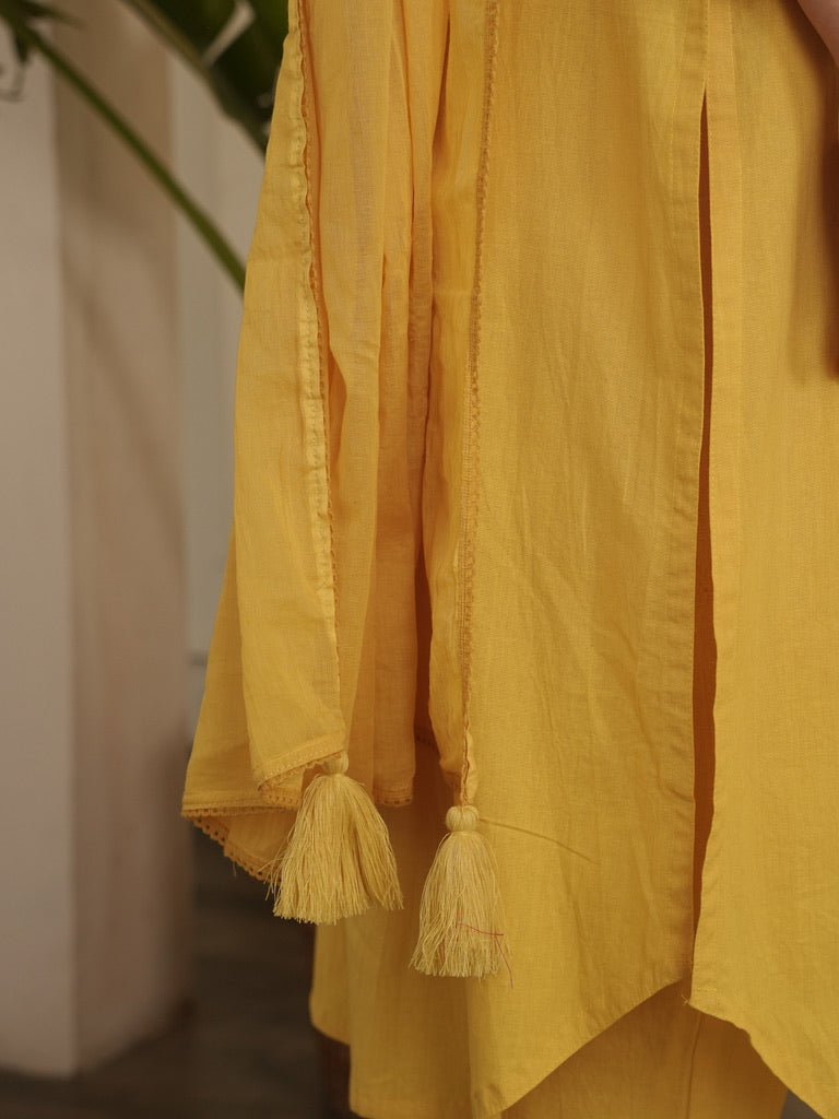 Yellow Cotton Suit Set