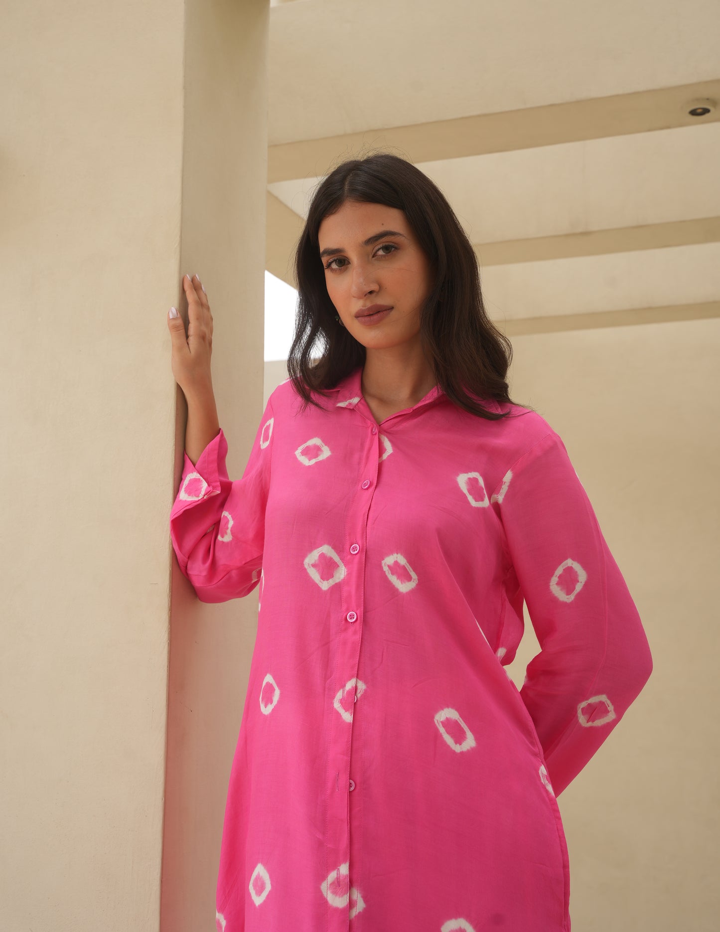 Ivy Pink Bandhani Maslin Co Ord Set