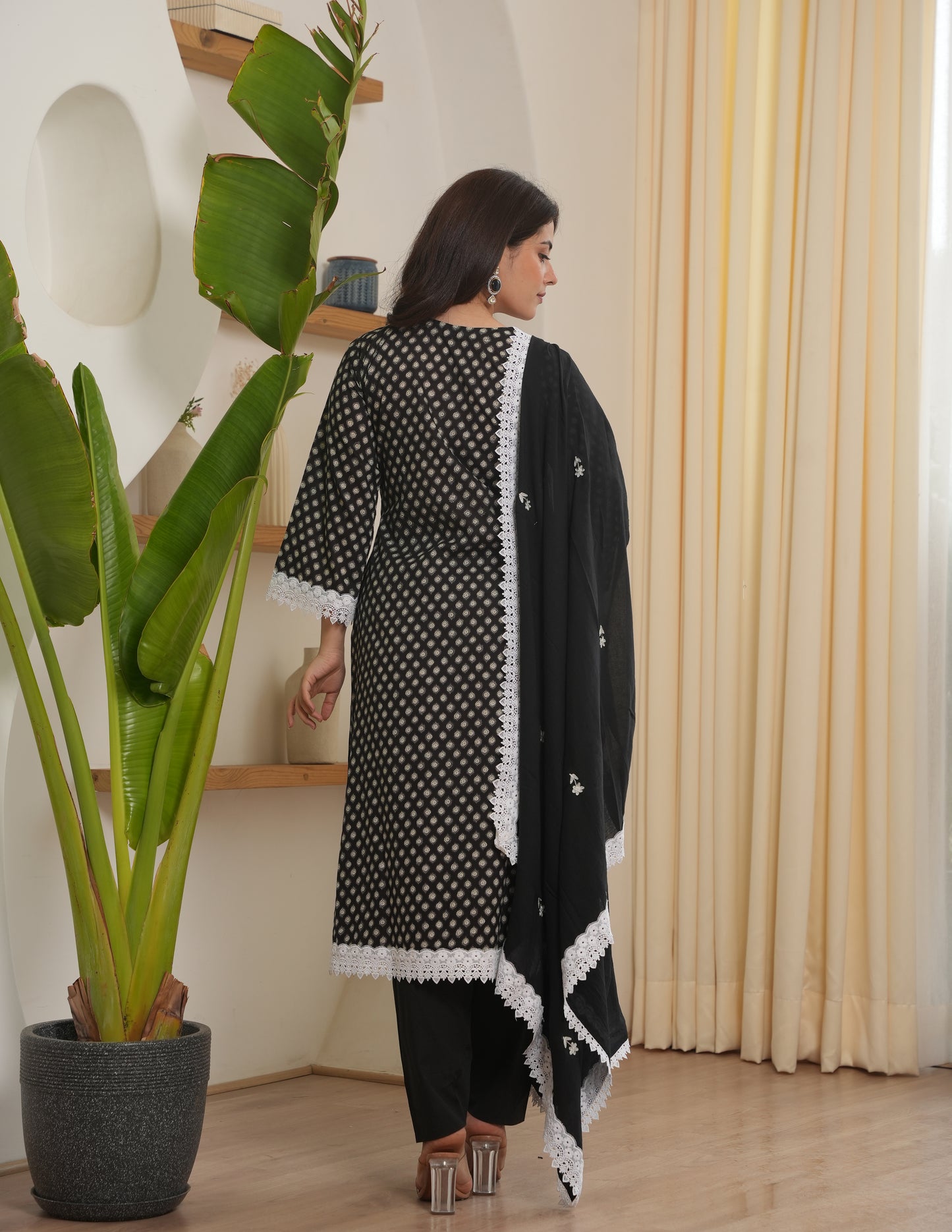 Arya Black Cotton Suit Set