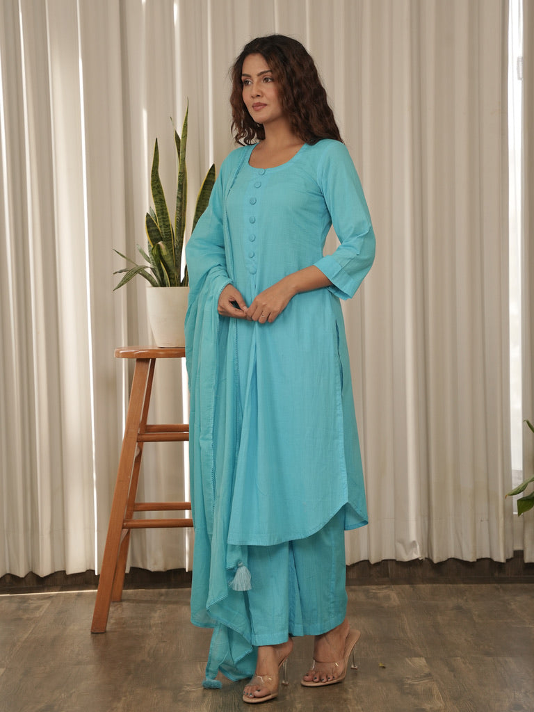 Sky Cotton Suit Set