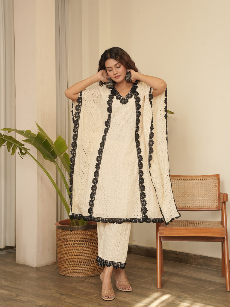 Safeda Kaftan Set