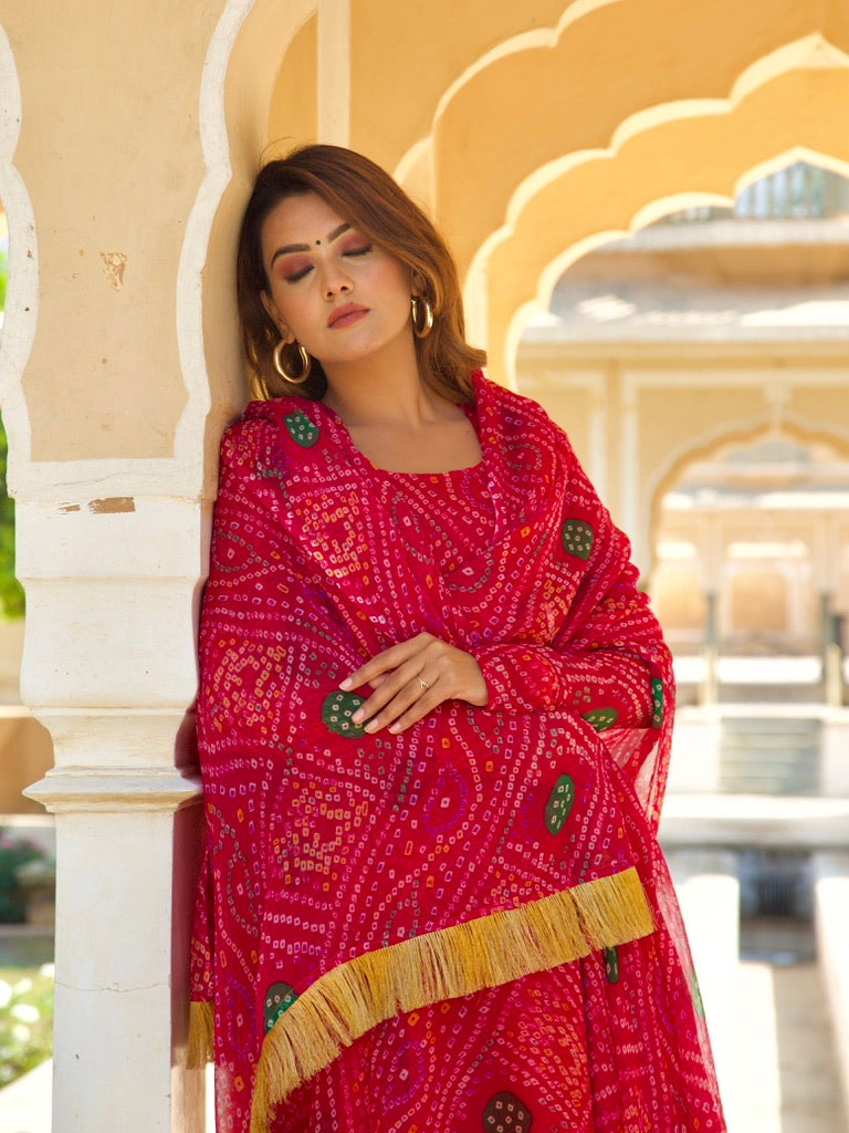 Gulmani Bandhani Set