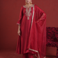 Maroon Chanderi Sequin-Zari Kurta Set with Organza Dupatta