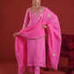 Pink Zari Embroidered Silk Kurta with Dupatta
