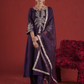 Purple Chanderi Sequin-Zari Kurta Set with Organza Dupatta