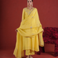 Sunlit Yellow Silk Zari Kurta Set with Organza Dupatta