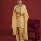 Butter Yellow Silk Kurta with Farsi Salwar & Organza Dupatta