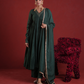 Emerald Green Sequin Embellished Chanderi Kurta Set with Dupatta