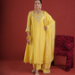 Sunlit Yellow Silk Zari Kurta Set with Organza Dupatta