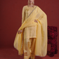 Butter Yellow Silk Kurta with Farsi Salwar & Organza Dupatta