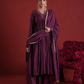 Deep Purple Sequin Embellished Chanderi Kurta Set with Dupatta