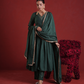 Emerald Green Sequin Embellished Chanderi Kurta Set with Dupatta