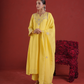 Sunlit Yellow Silk Zari Kurta Set with Organza Dupatta
