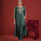 Green Silk Zari Embroidered Kurta Pant Set with Organza Dupatta