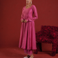 Rose Pink Chanderi Anarkali Set with Zari Jaal Organza Dupatta