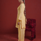 Butter Yellow Silk Kurta with Farsi Salwar & Organza Dupatta