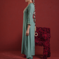 Sage Green Silk Kurta Set with Hand-Embellished Organza Dupatta