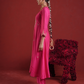 Fuchsia Pink Embellished Chanderi Kurta Set with Organza Dupatta