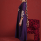 Purple Chanderi Sequin-Zari Kurta Set with Organza Dupatta