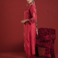 Maroon Zari Sequin Motif Silk Straight Kurta Set