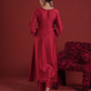Maroon Chanderi Sequin-Zari Kurta Set with Organza Dupatta