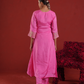 Pink Zari Embroidered Silk Kurta with Dupatta