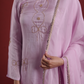 Lavender Silk Kurta With Farsi Salwar & Organza Dupatta