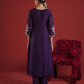 Purple Chanderi Sequin-Zari Kurta Set with Organza Dupatta
