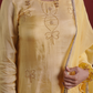 Butter Yellow Silk Kurta with Farsi Salwar & Organza Dupatta