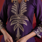 Purple Chanderi Sequin-Zari Kurta Set with Organza Dupatta