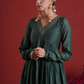Emerald Green Sequin Embellished Chanderi Kurta Set with Dupatta