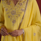 Sunlit Yellow Silk Zari Kurta Set with Organza Dupatta