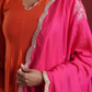 Orange Chanderi Anarkali Kurta Set with Pink Zari Sequin Dupatta