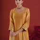 Mustard Chanderi Zari & Sequin Embroidered Kurta Pant Set with Dupatta