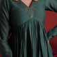 Emerald Green Sequin Embellished Chanderi Kurta Set with Dupatta