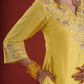 Sunlit Yellow Silk Zari Kurta Set with Organza Dupatta