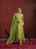 CHAAND GREEN SILK ZARI GOTA SUIT SET