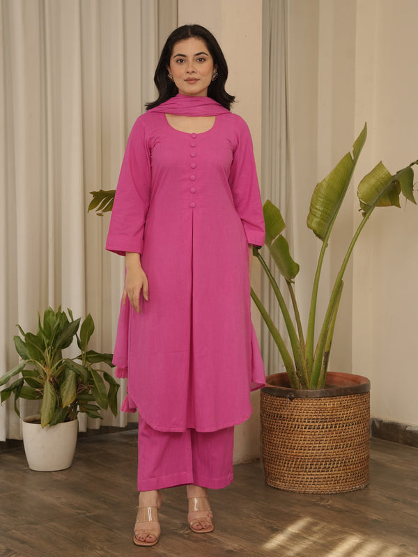 Pink Cotton Suit Set