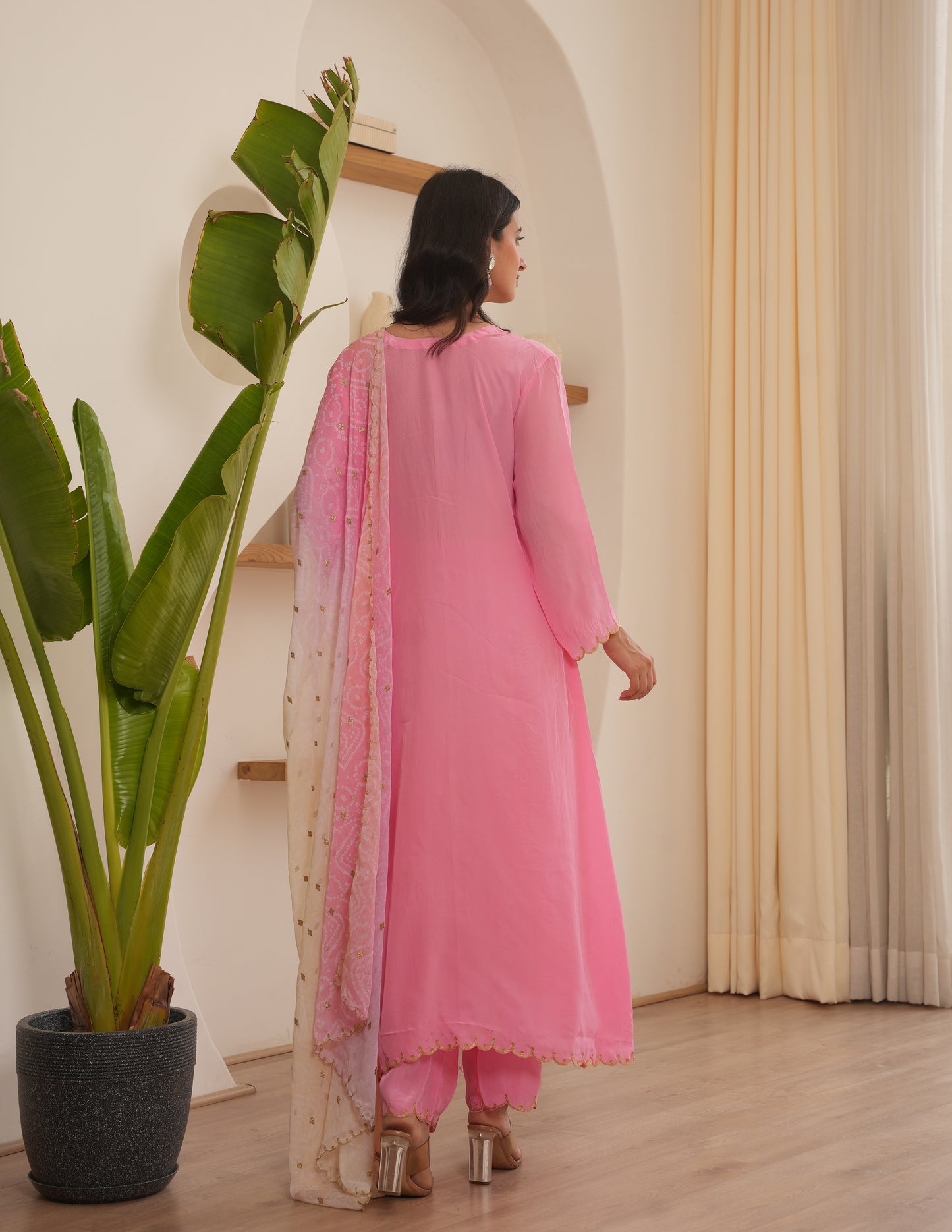 Quinn Pink Silk Suit Set