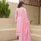 Pink Maslin Embroidered Suit Set