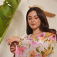 Snow White Chiffon Floral Straight Suit Set